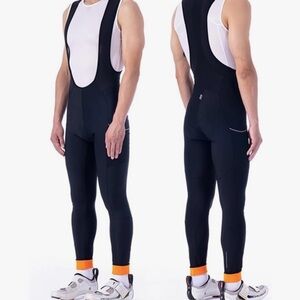 MY KILOMETRE Gravel Men Thermal Bib Tights Winter Cycling Pants with Pockets NWT
